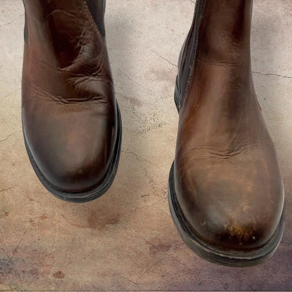 Bed|Stu Men's Brown Distressed Leather Boots Size 10